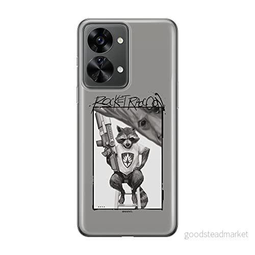 ERT GROUP mobiltelefonfodral för Oneplus NORD 2T 5G originalt och officiellt licensierat Marvel mönster Rocket 004 optimalt anpassad till formen på mobiltelefonen, fodral tillverkad av TPU plast 5905511265830