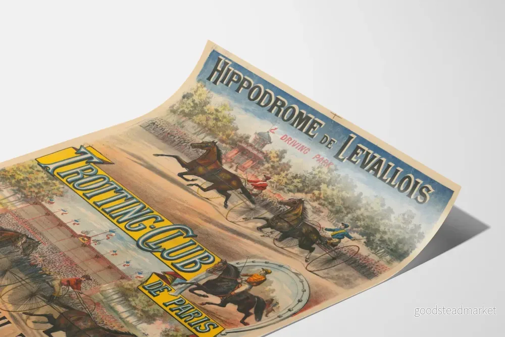Vintageposter av Hippodrome de Levallois - Trotträningslopp - Bild 3