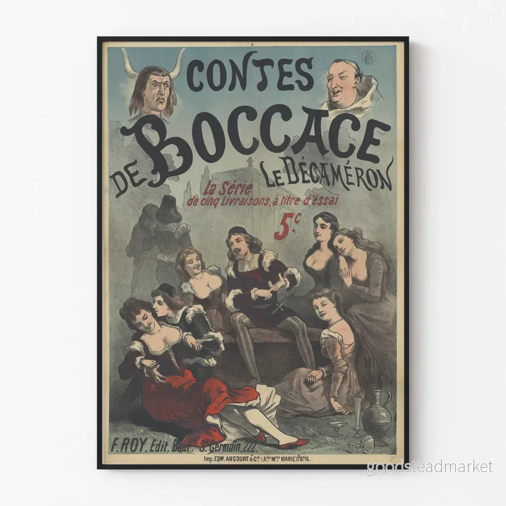 Vintageposter Boccaces berättelser Le Décaméron - Litterär väggdekoration