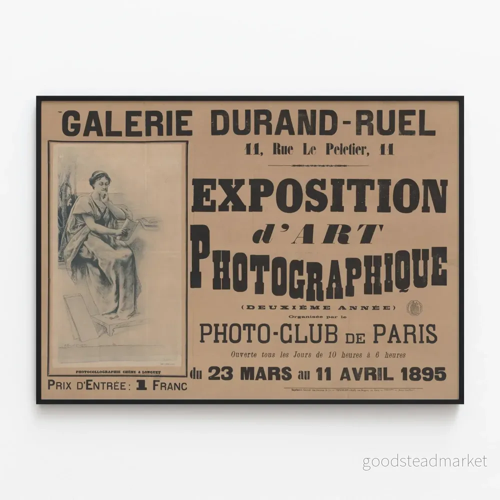Poster för konstutställning med fotografi Galerie Durand-Ruel 1895