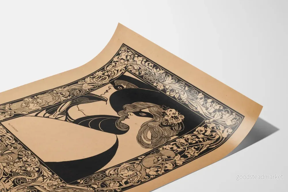 Art Nouveau-Poster med Två Maskerade Kvinnor - Bild 3