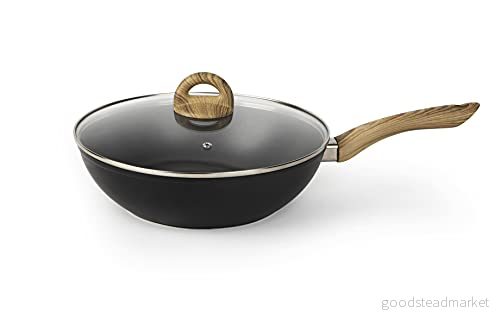 Excelsa Sakura Wok med lock, Smidd aluminium, 28 cm. 8004976645694