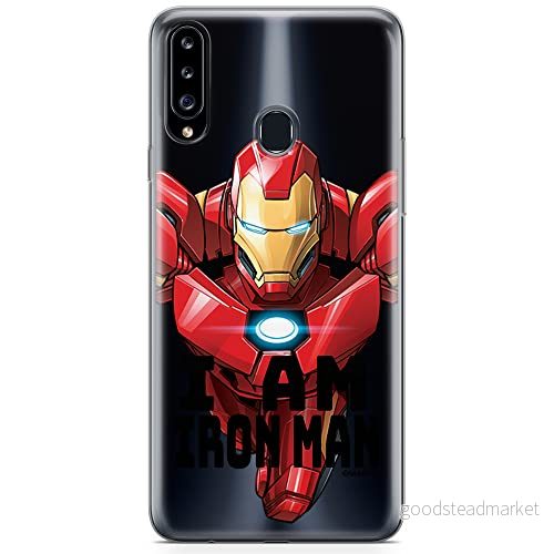 ERT GROUP mobiltelefonfodral för Samsung A20S originalt och officiellt licensierat Marvel mönster Iron Man 029 optimalt anpassad till formen på mobiltelefonen, gedeeltelijk transparant 5904805147241