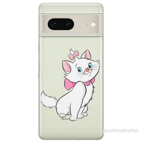ERT GROUP mobiltelefonfodral för Google PIXEL 7 originalt och officiellt licensierat Disney mönster Marie 007 optimalt anpassad till formen på mobiltelefonen, gedeeltelijk transparant 5905795148904