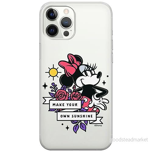 ERT GROUP mobiltelefonfodral för Iphone 12/12 PRO originalt och officiellt licensierat Disney mönster Minnie 073 optimalt anpassad till formen på mobiltelefonen, gedeeltelijk transparant 5905795024642