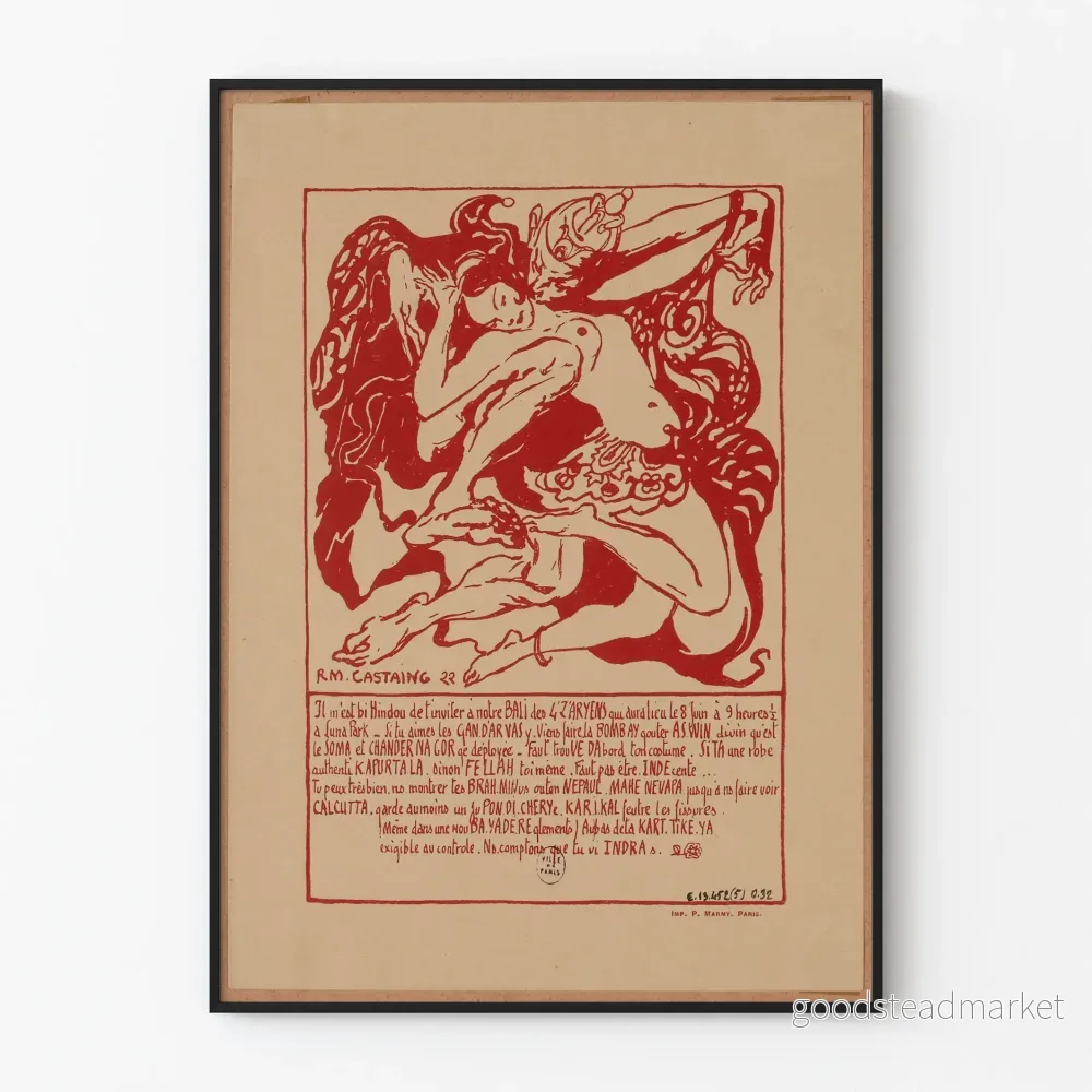 Vintageposter 'Thème de l'Inde Antique' Quatzarts 1922