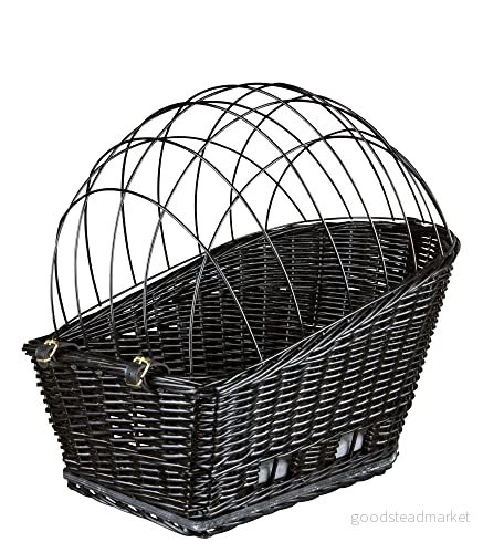 Trixie Bicycle basket with lattice for rack willow/metal 35 x 49 55 cm black 4011905131177