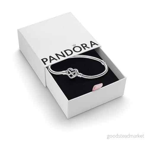 PANDORA Moments Armband aus Sterling Silber mit Funkelndem Unendlichkeits Herzverschluss und Zirkonia Steinen, kompatibel Charms Anhängern der Kollektion, Größe: 20cm, 592645C01 20 5700303040479