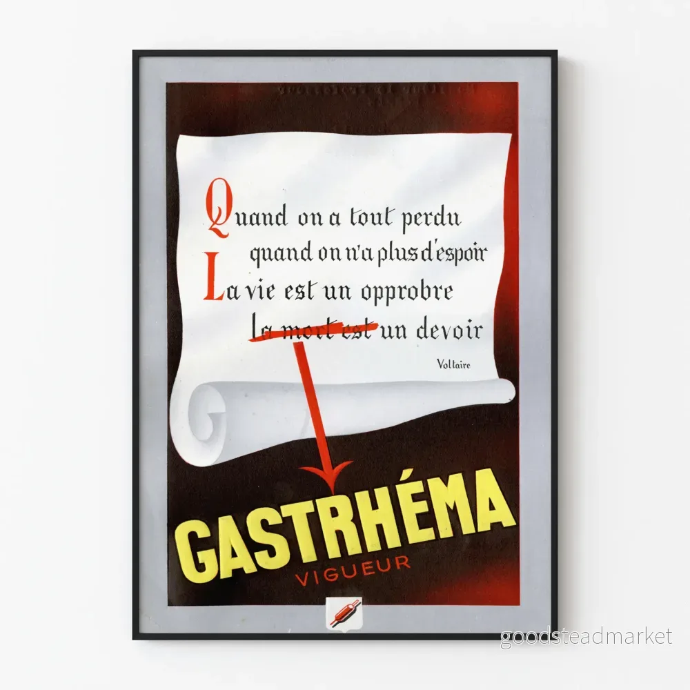 Vintageposter GastRhéma energi och styrka