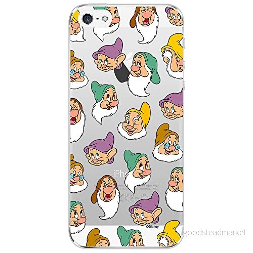 ERT GROUP mobiltelefonfodral för Iphone 5/5S/SE originalt och officiellt licensierat Disney mönster Snow White and the Seven Dwarfs 015 anpassad till formen på mobiltelefonen, gedeeltelijk transparant 5905131775658