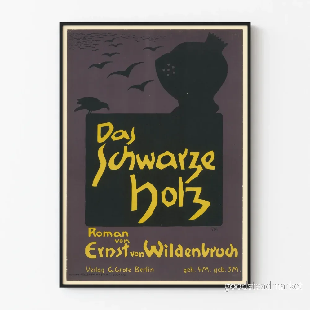 Vintageposter Das Schwarze Holz - Väggdekoration Tysk litteratur
