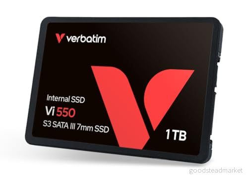 Verbatim Vi550 S3 SSD, intern SSD enhet med 1 TB datalagring, solid state 2,5 tums SATA III gränssnitt och 3D NAND teknik, svart 23942493532