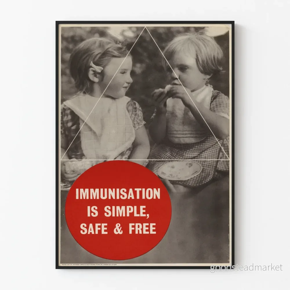 Vintageposter för enkel och säker immunisering