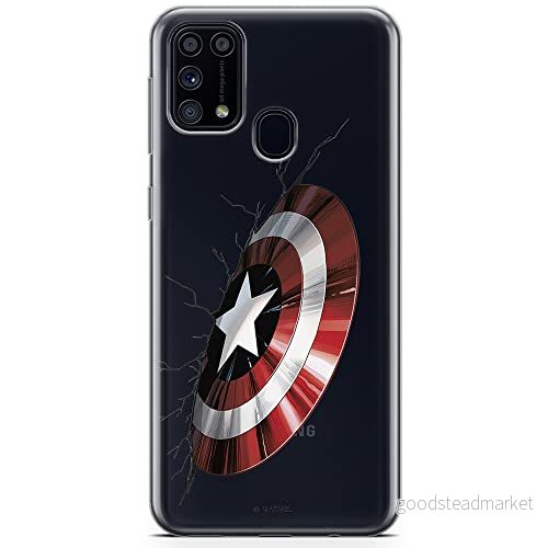 ERT GROUP mobiltelefonfodral för Samsung M31 originalt och officiellt licensierat Marvel mönster Captain America 023 optimalt anpassad till formen på mobiltelefonen, gedeeltelijk transparant 5904805477362