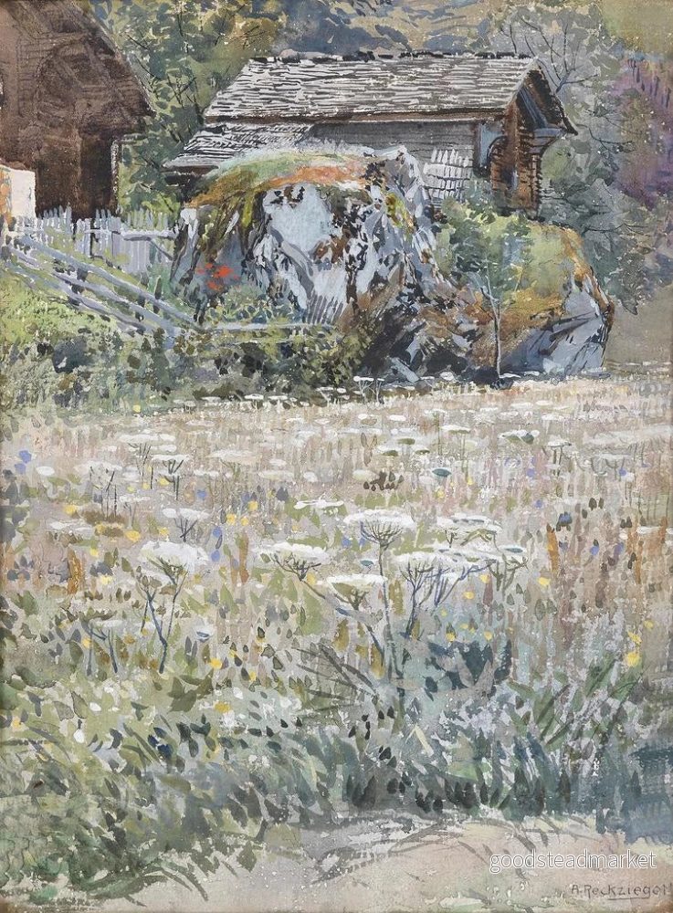Målning Prairie fleurie à la campagne - Anton Reckziegel | Konsttryck - Bild 2