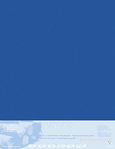 Clairefontaine Ref 396014C Pastelmatta monterad bräda (5 ark) 1800 mikron 70 x 100 cm Mörkblå färg speciellt formulerad för användning med pasteller 3329683960140