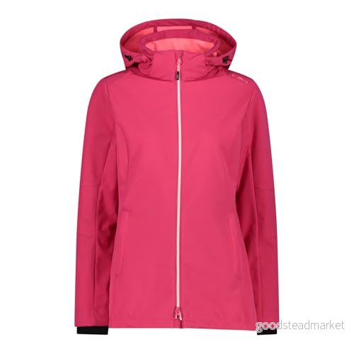 CMP Softshell jacka för kvinnor med avtagbar huva, Fuxia, 54 8058949445668