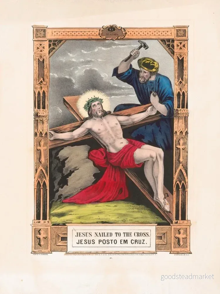 Målning av Jesus korsfäst på korset - Currier & Ives | Konsttryck - Bild 2