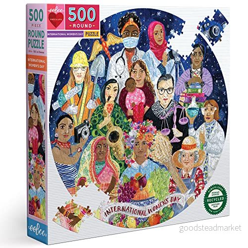 eeBoo International Women's Day återvunnen kartong på dagen vuxenpussel 500 bitar om kvinnan PZFINW 689196511585