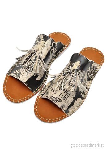 DOGO Kvinnors veganska lädersandaler DonT Give Up mönster, Material: Polyester, 37 EU 8680544243747
