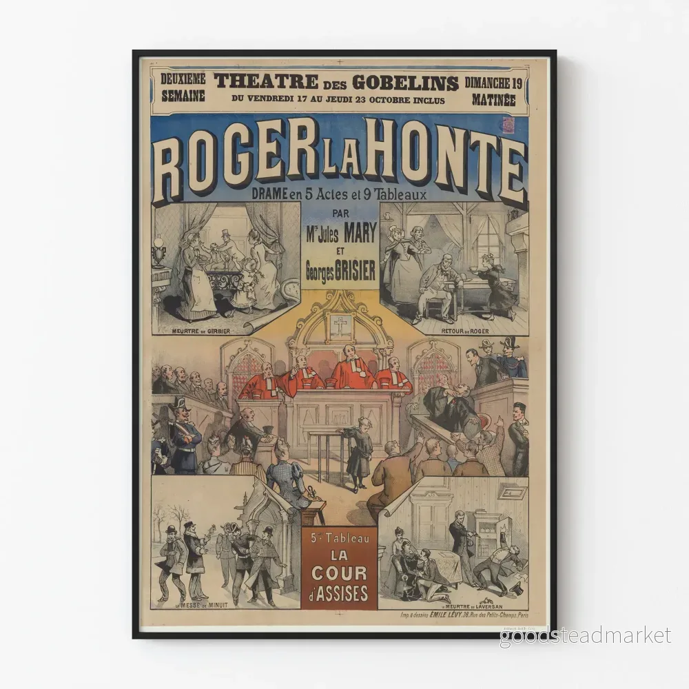 Vintageaffisch Teater Roger la Honte - Väggdekoration