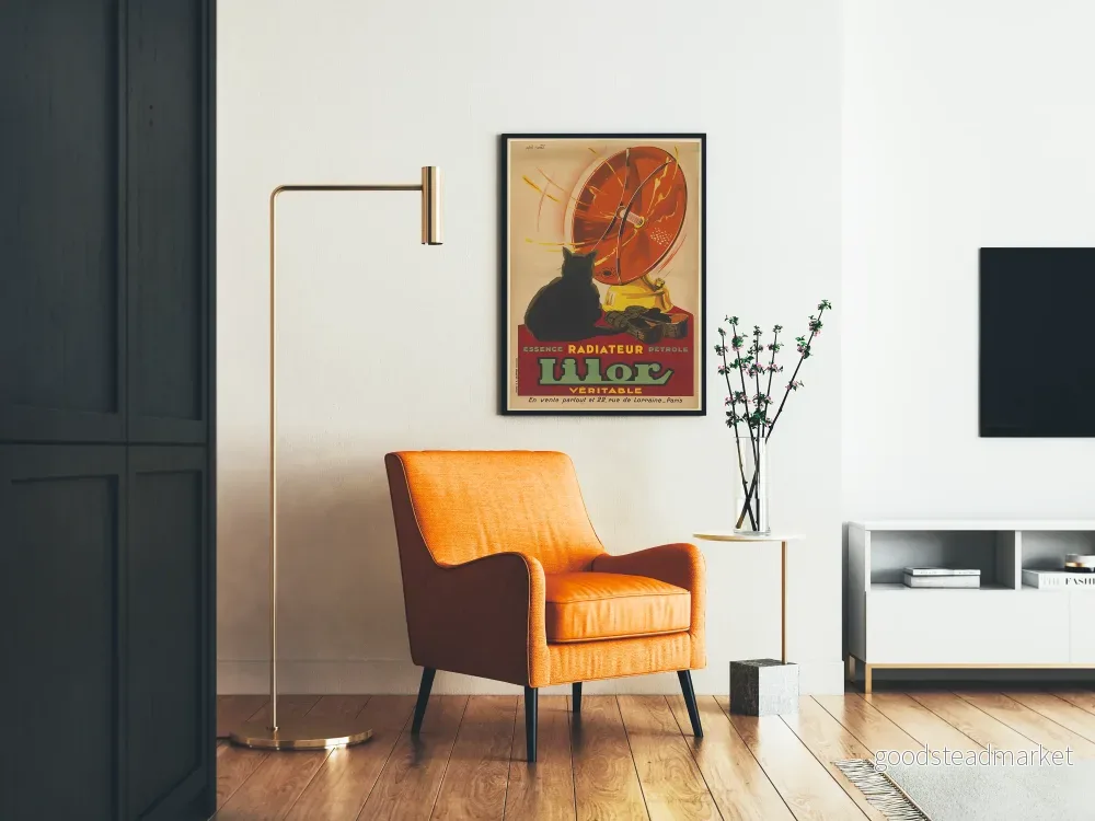 Vintageposter av Lilor oljefyllda radiator för väggdekoration - Bild 2