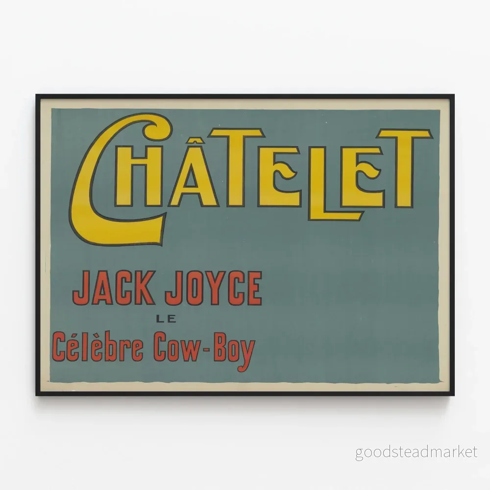 Vintageposter Châtelet Jack Joyce den berömda cowbojen