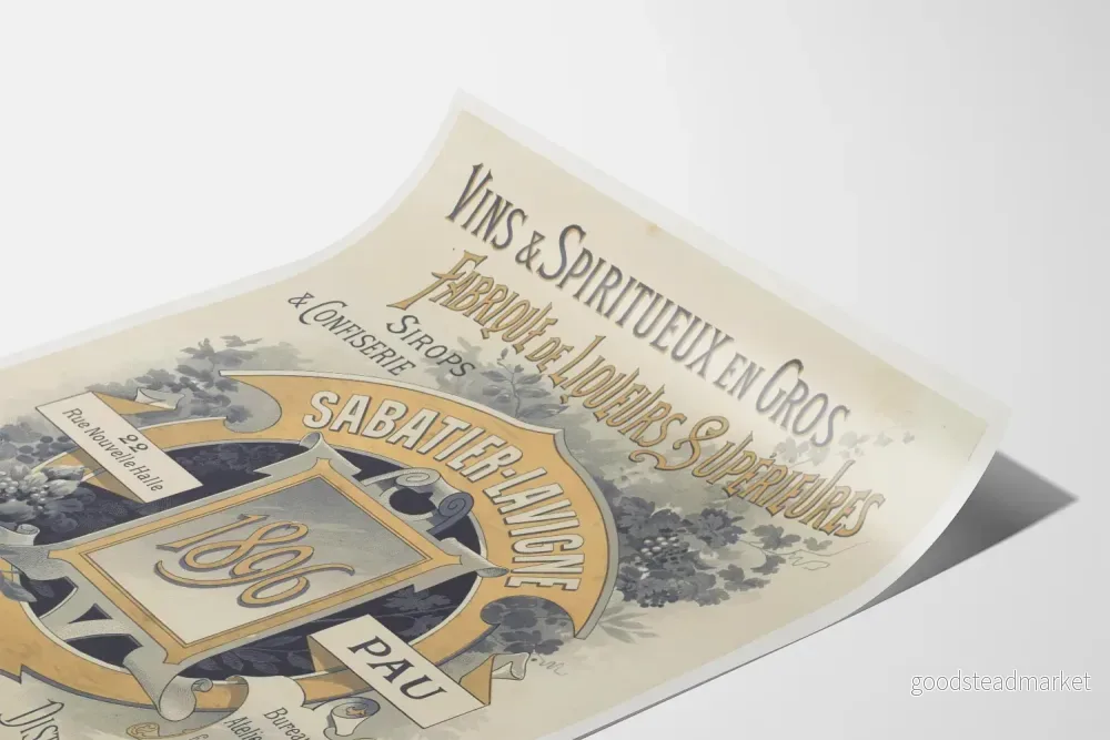 Vintageposter Sabatier-Lavigne 1896 - Väggdekoration för vin och sprit - Bild 3