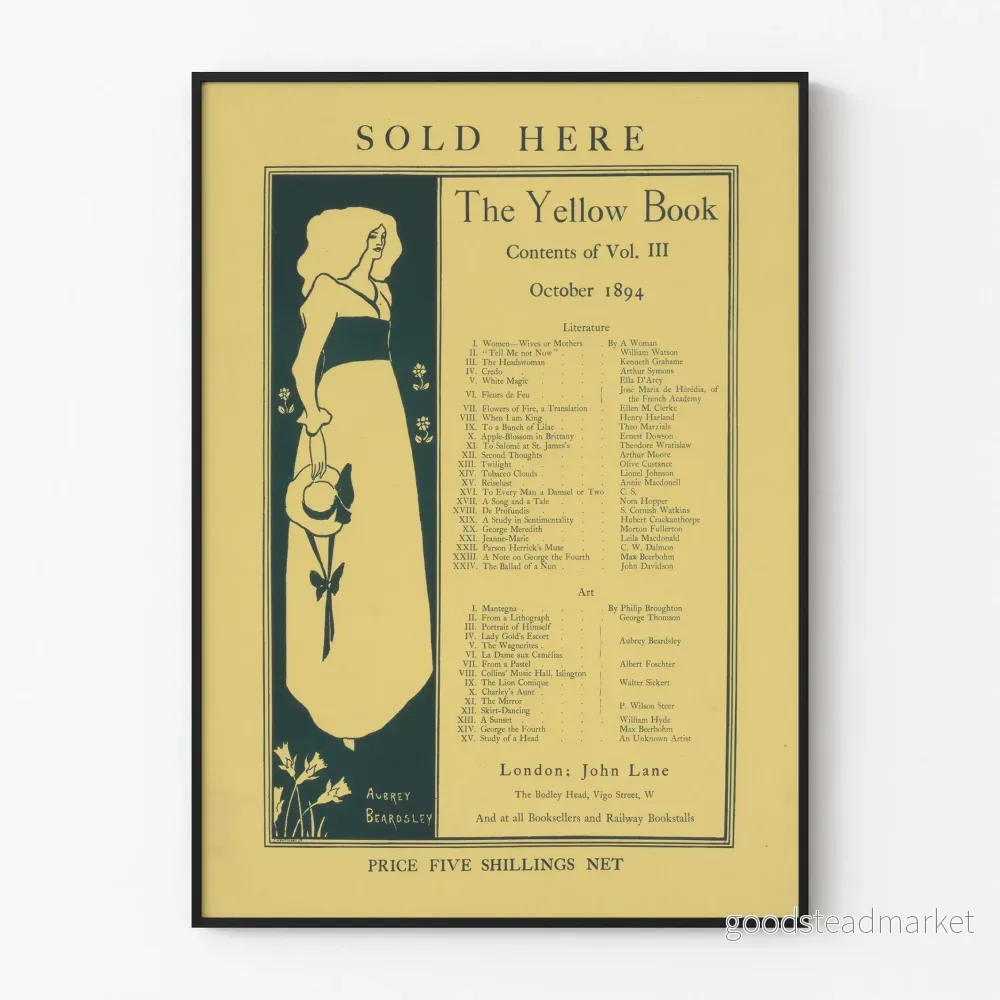 Vintageposter The Yellow Book – Volym III Oktober 1894