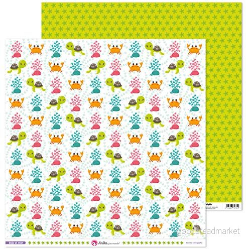 Anita y Su Mundo Kollektion Under havet Scrapbooking, Paper, Sköldpaddor, 30,5 x cm 8413623748389