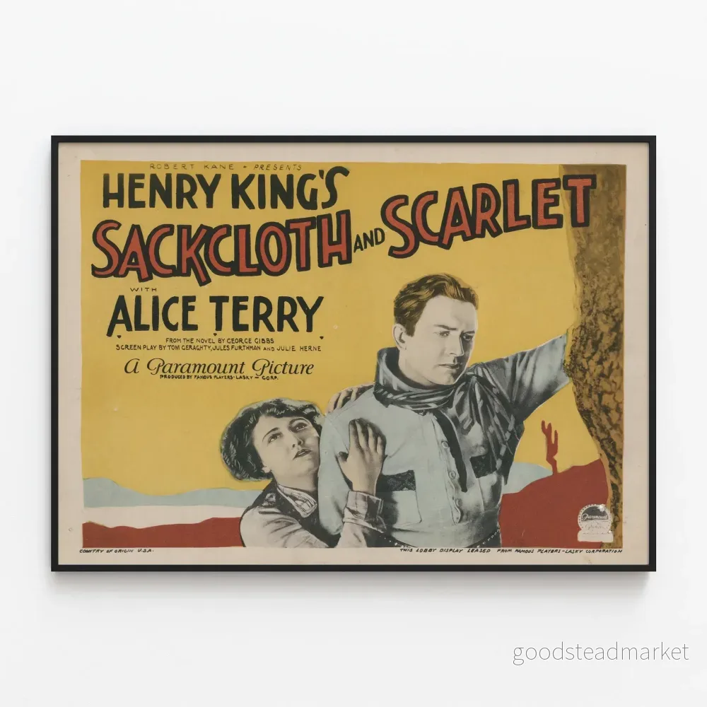 Vintageposter Henry Kings Sackcloth and Scarlet med Alice Terry