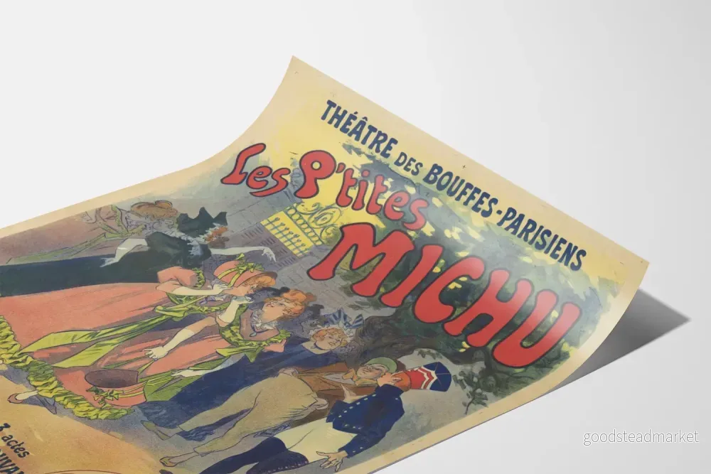Vintageaffisch för operett Les P'tites Michu - Théâtre des Bouffes-Parisiens - Bild 3