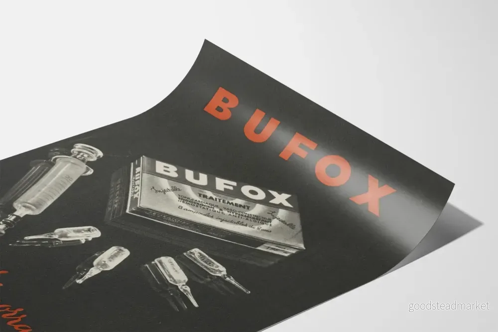 Vintageposter Bufox - Injektionsbehandling för blödningar - Bild 3