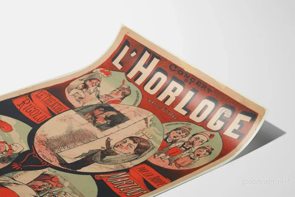 Vintageposter av Konserten vid Klockan på Champs Élysées av Troupe Martens - Bild 3