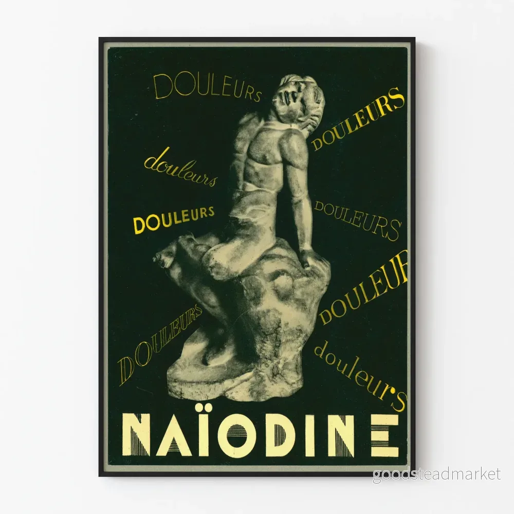 Vintageposter Naïodine Smärtor - Retro Väggdekoration