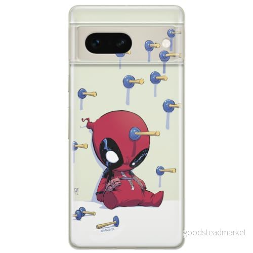 ERT GROUP mobiltelefonfodral för Google PIXEL 7 originalt och officiellt licensierat Marvel mönster Deadpool 005 optimalt anpassad till formen på mobiltelefonen, gedeeltelijk transparant 5905795141486