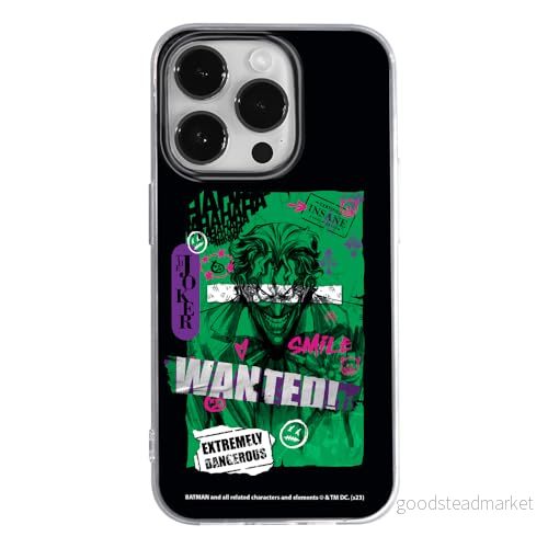 ERT GROUP mobiltelefonfodral för Iphone 14 PRO originalt och officiellt licensierat DC mönster Joker 026 optimalt anpassad till formen på mobiltelefonen, fodral tillverkad av TPU plast 5905795052225