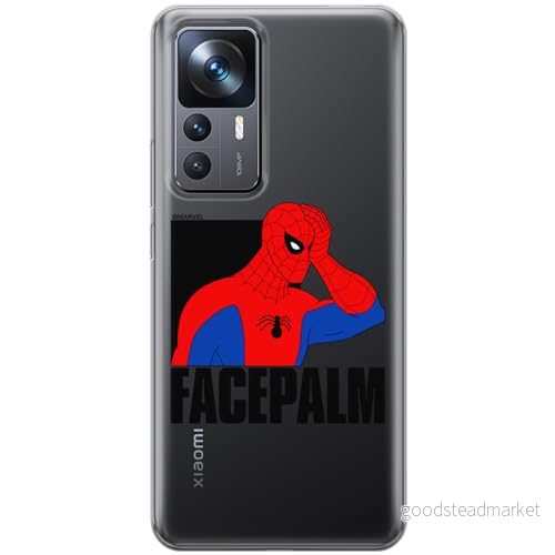 ERT GROUP mobiltelefonfodral för Xiaomi 12T/ 12T pro/ K50 Ultra originalt och officiellt licensierat Marvel mönster Spider Man 029 anpassad till formen på mobiltelefonen, gedeeltelijk transparant 5905795006068