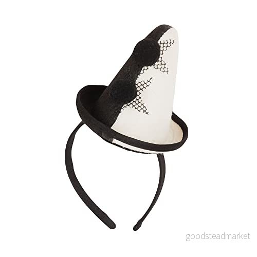 Bristol Nyhet BH654 Clown Pierrot Mini Hatt med pannband, Kvinnor, Flerfärgad, En Storlek 5051090046541