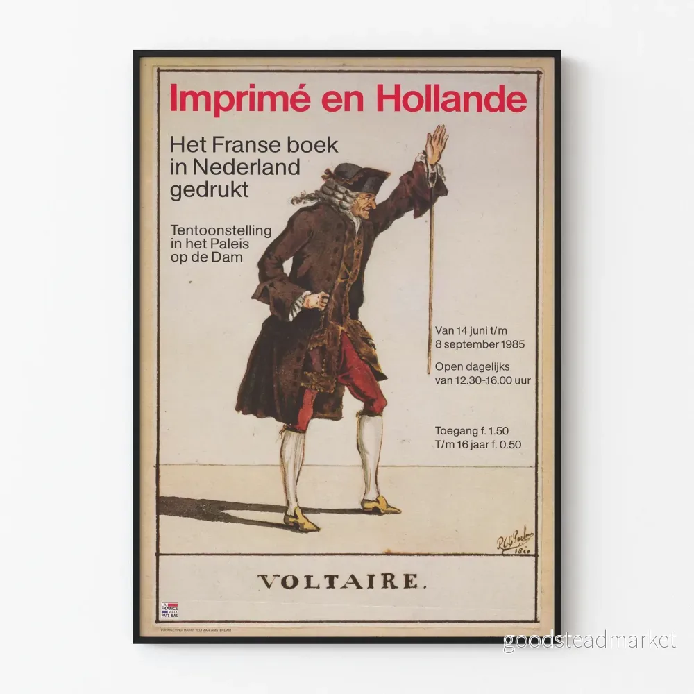 Vintageposter Tryckt i Holland – Voltaire 1985 Vintageposter Tryckt i Holland – Voltaire 1985