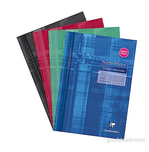Clairefontaine Extreme Ducker C Register D 'appel journalier för lärare 32 sidor med kant mikroperforering 90 g A4 färg slumpmässig 3329680030396