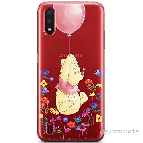 ERT GROUP mobiltelefonfodral för Samsung A01 originalt och officiellt licensierat Disney mönster Winnie the Pooh and friends 028 anpassad till formen på mobiltelefonen, gedeeltelijk transparant 5904805424434