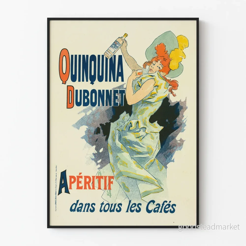 Vintage reklamposter för Quinquina Dubonnet aperitif