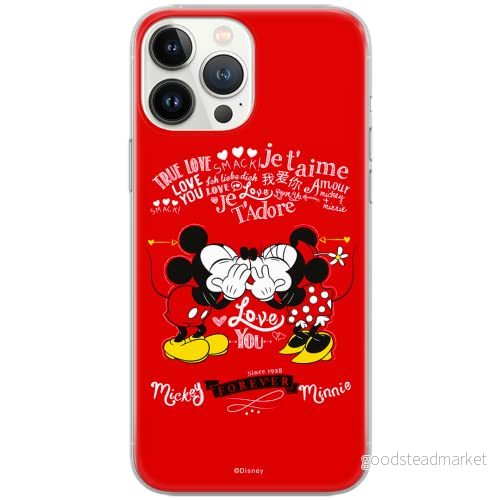 ERT GROUP mobiltelefonfodral för Iphone 13 PRO MAX originalt och officiellt licensierat Disney mönster Mickey and Minnie 005 Vit optimalt anpassad, fodral tillverkad av TPU plast 5903932872620