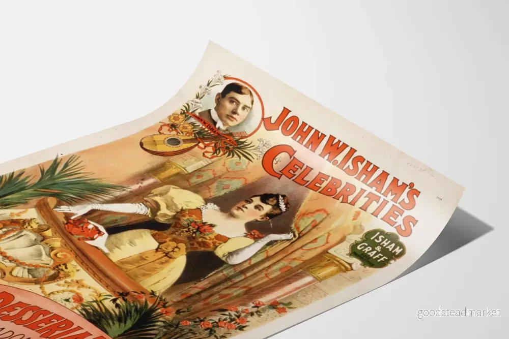 Vintageposter av John W. Isham's Celebrities – Retro väggdekoration - Bild 3