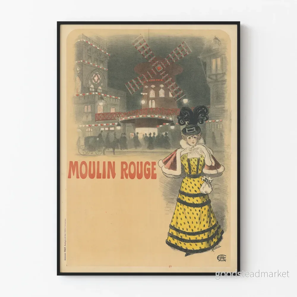 Vintageposter Moulin Rouge dekorativ