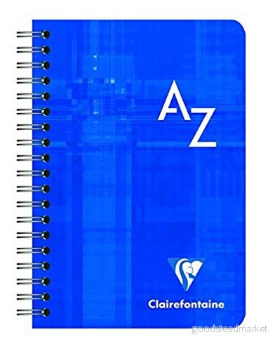 Clairefontaine 68599C sats med 2 vajerbördspakar spiralbindning, 50 ark, 9,5 x 14 cm, 90 g, rutigt, 1 set, färgsorterade 3329686685996