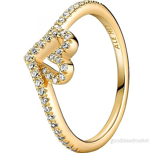 PANDORA SHINE Ring Timeless "Glitzerndes Herz" 14k gelbvergoldet, Zirkonia 169302C01 54 5700302964806