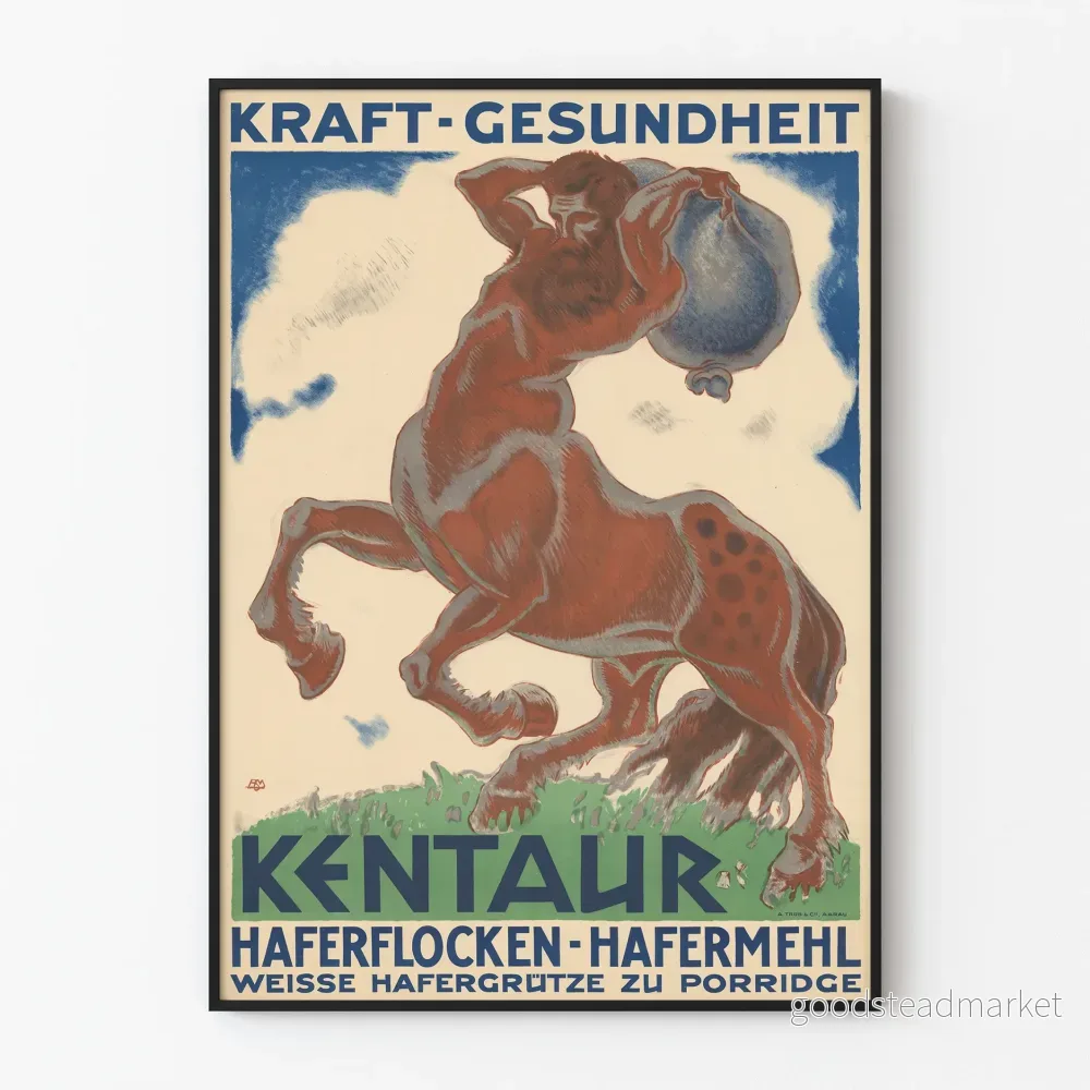 Vintageposter Kentaur Hälsa och Kraft - Vintage Väggdekoration