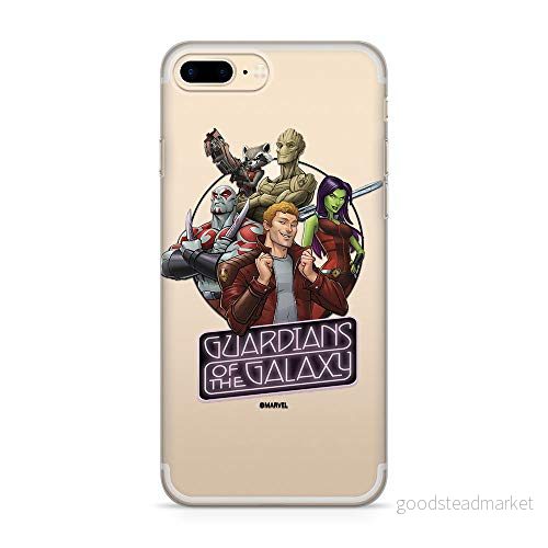 ERT GROUP mobiltelefonfodral för Apple Iphone 7 PLUS/ 8 PLUS originalt och officiellt licensierat Marvel mönster Guardians of the Galaxy 009, gedeeltelijk transparant 5902980595918